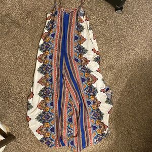 MSK Printed Cage-Back Jumpsuit